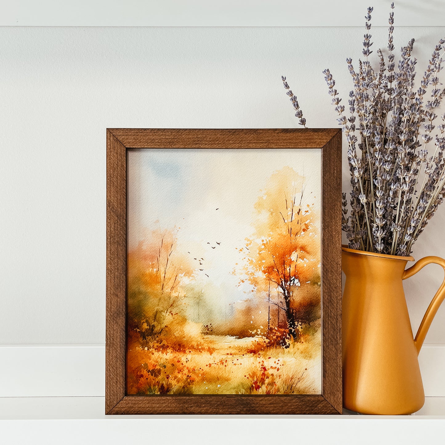 Fall Watercolour 1 Framed Wood Sign