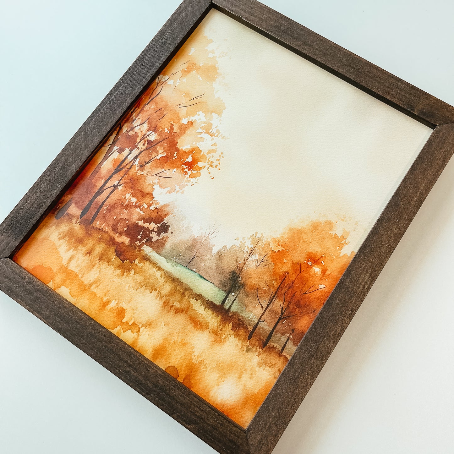 Fall Watercolour 2 Framed Wood Sign