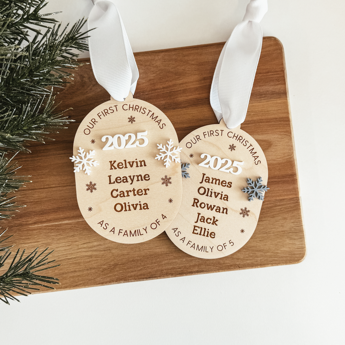 First Christmas As A Family Of - Snowflake Christmas Ornament