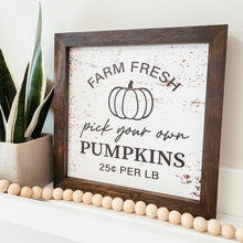 Load image into Gallery viewer, Farm Fresh Pumpkins Framed Sign