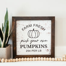 Load image into Gallery viewer, Farm Fresh Pumpkins Framed Sign