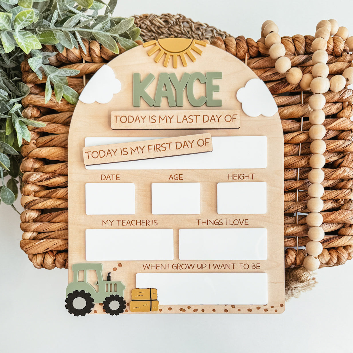First And Last Day Of School Sign | Tractor