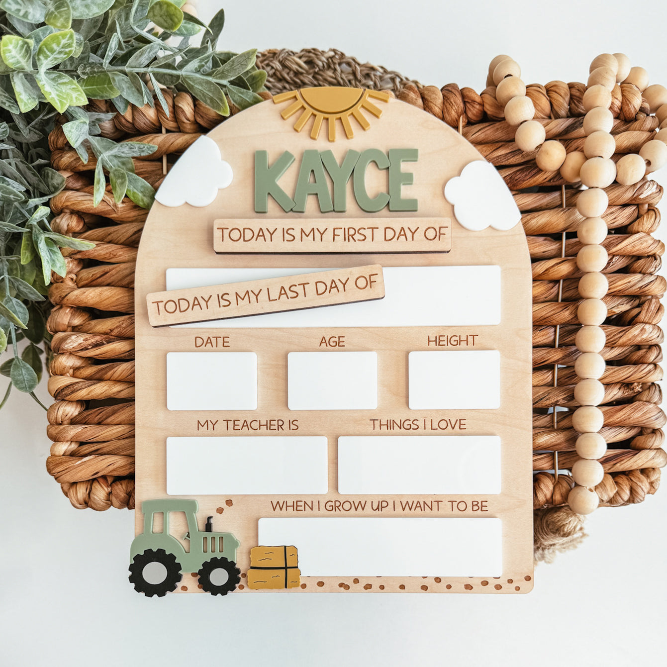 First And Last Day Of School Sign | Tractor