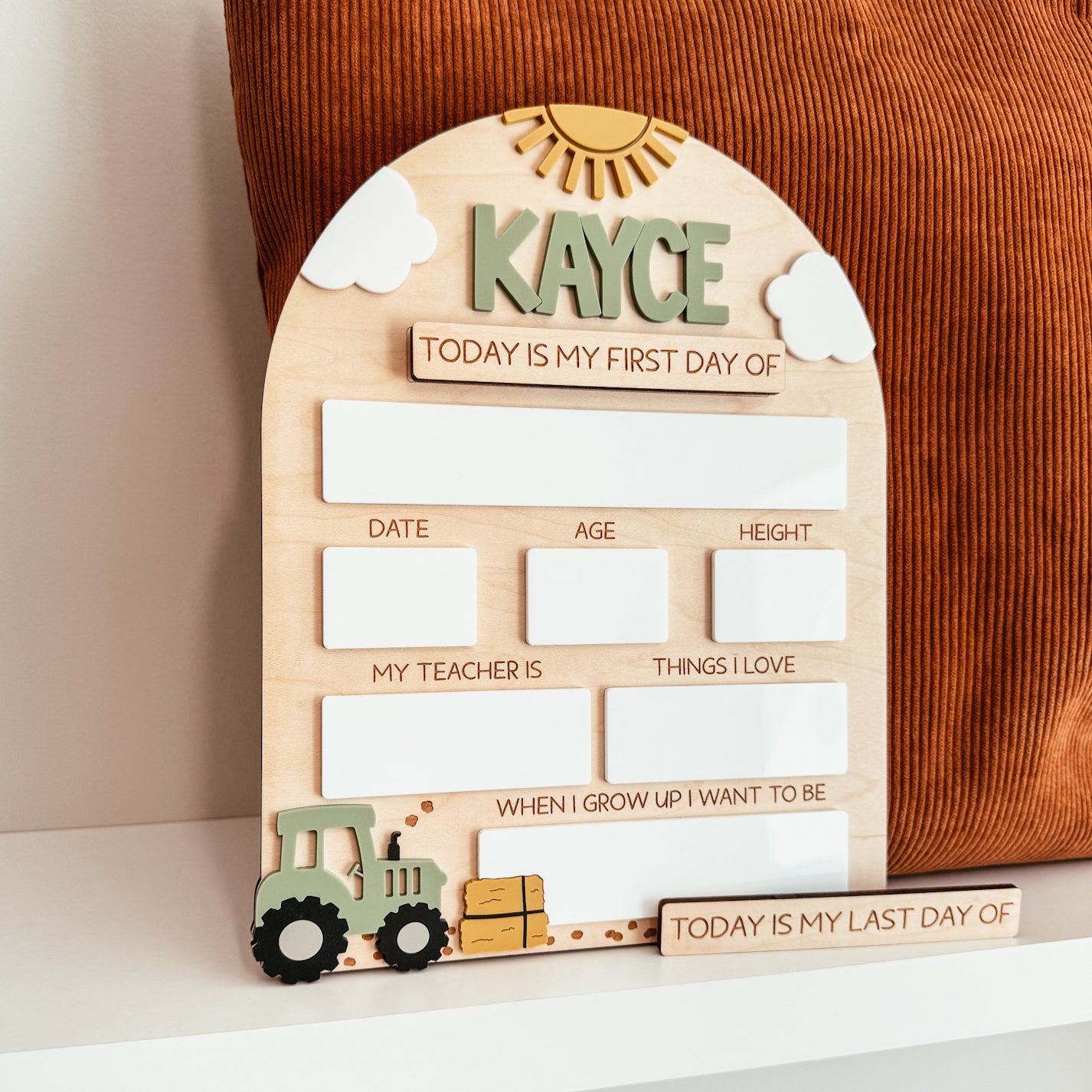 First And Last Day Of School Sign | Tractor