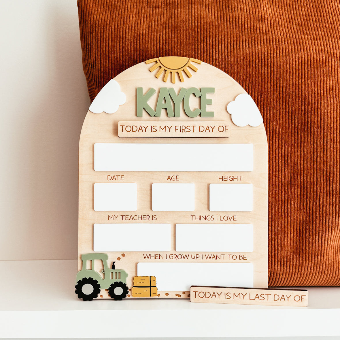 First And Last Day Of School Sign | Tractor