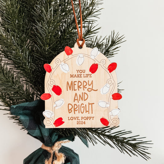 DIY Fingerprint Wooden Christmas Ornament | Merry And Bright