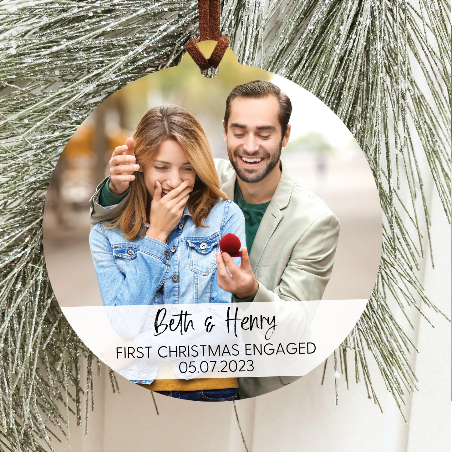 First Christmas Engaged Ornament V2
