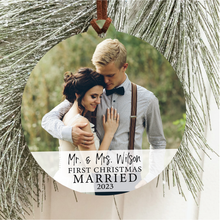 Load image into Gallery viewer, First Christmas Married V2 Photo Ornament