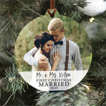 Load image into Gallery viewer, First Christmas Married V2 Photo Ornament