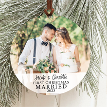 Load image into Gallery viewer, First Christmas Married V2 Photo Ornament