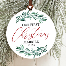 Load image into Gallery viewer, First Christmas Married Ornament