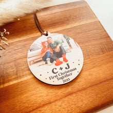 Load image into Gallery viewer, First Christmas Together Photo Ornament (Wood)