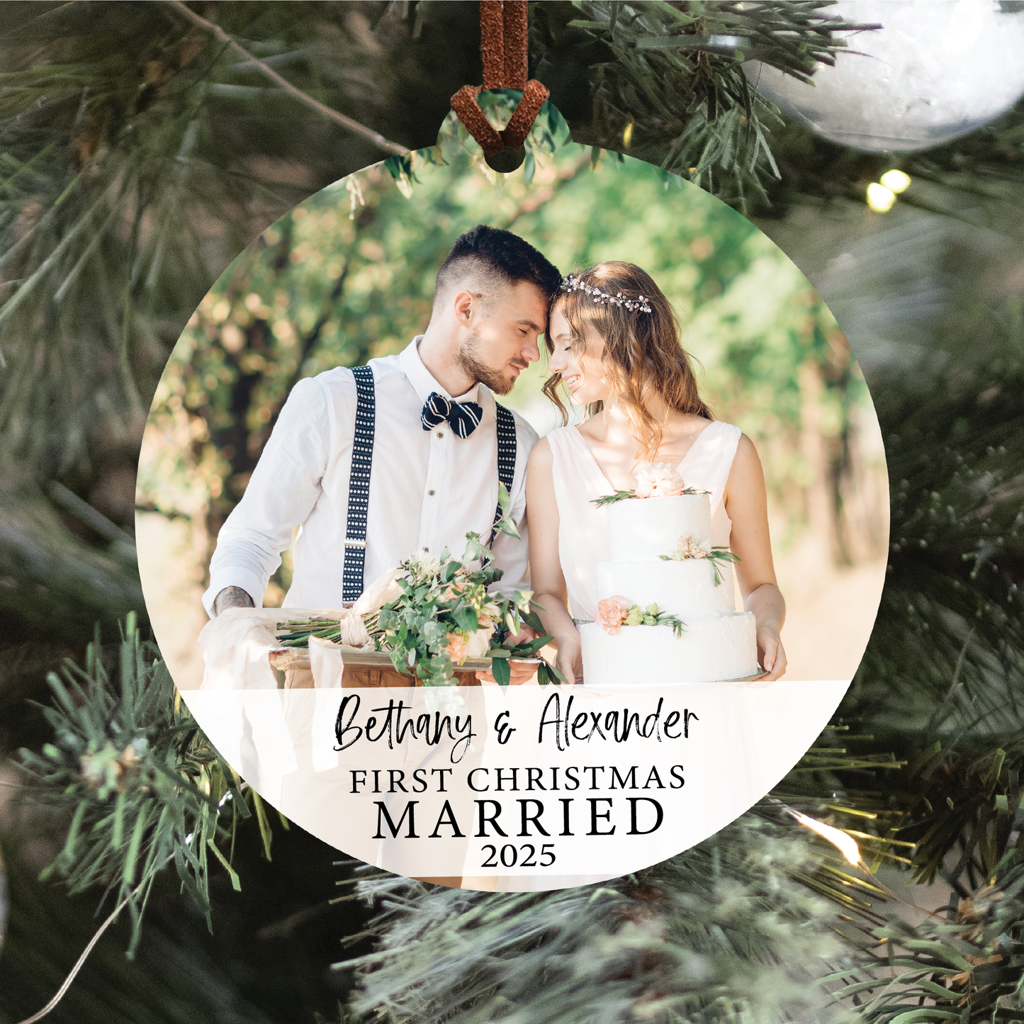 First Christmas Married V2 Photo Ornament