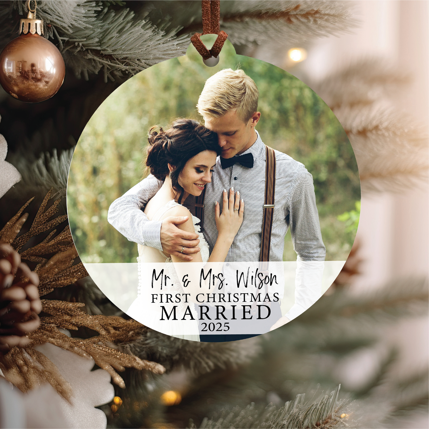 First Christmas Married V2 Photo Ornament