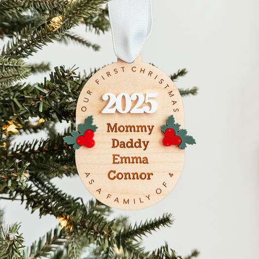 First Christmas As A Family Of - Christmas Ornament