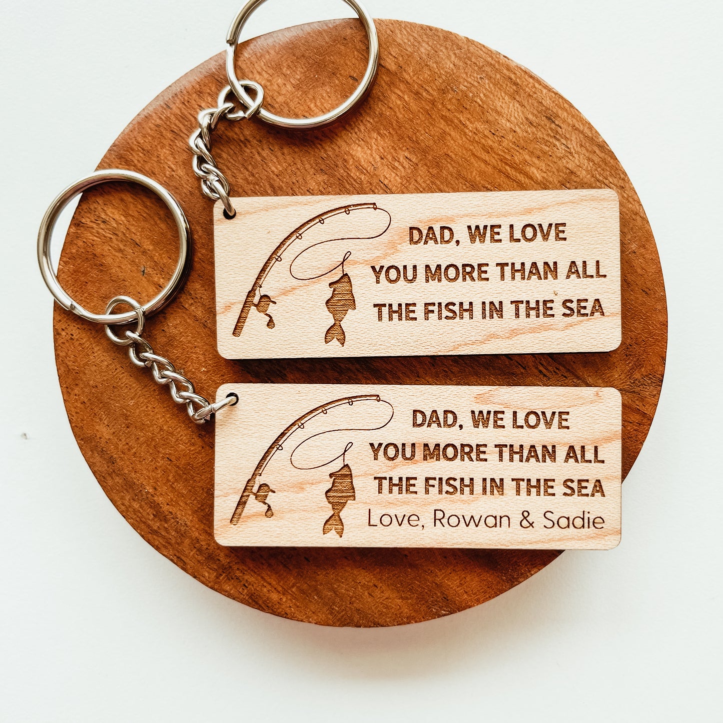 Fish In The Sea Dad Keychain