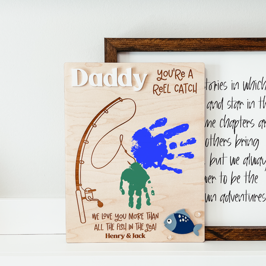 Father's Day Fishing DIY Handprint Sign