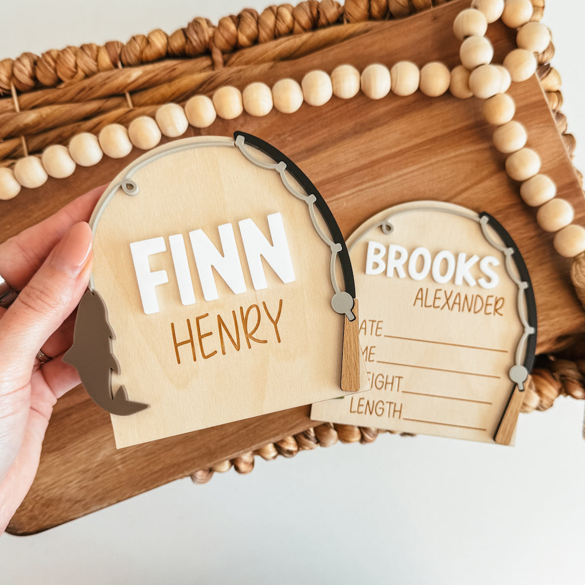 Fishing Baby Name Announcement Sign