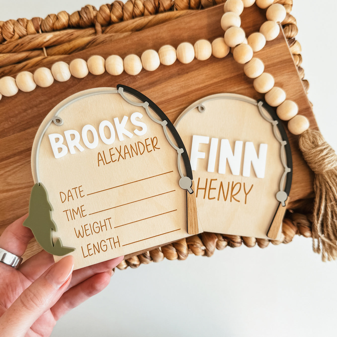 Fishing Baby Name Announcement Sign