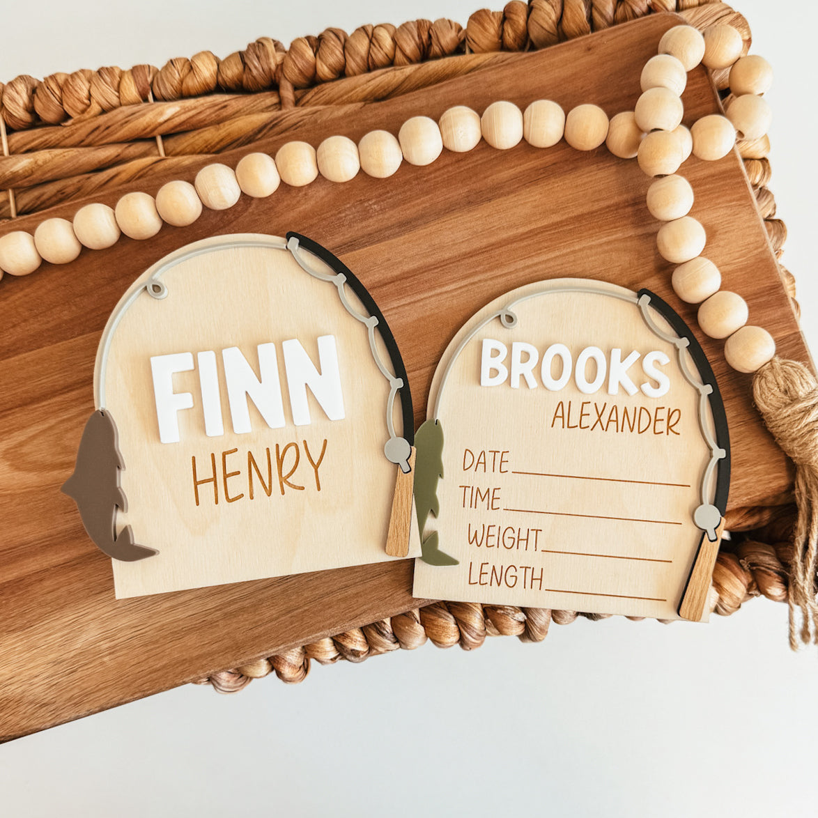 Fishing Baby Name Announcement Sign