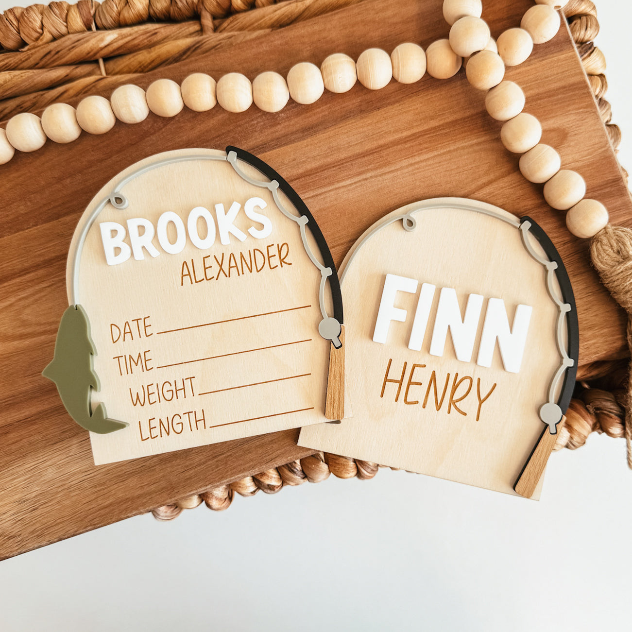 Fishing Baby Name Announcement Sign