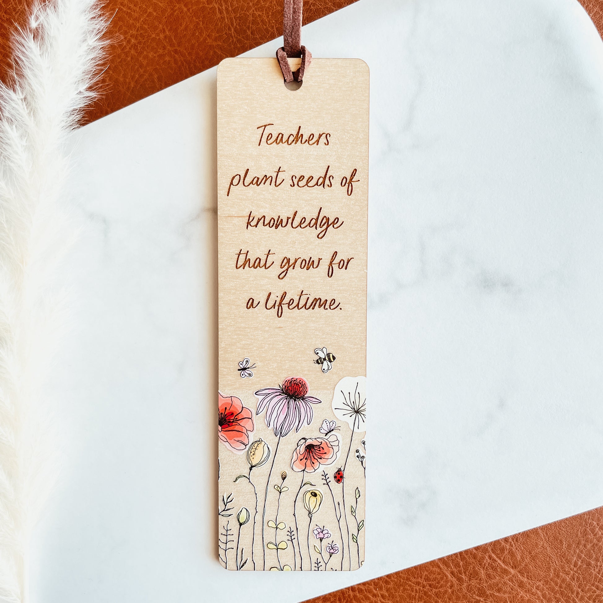 teachers plant seeds of knowledge that last a lifetime Personalized Teacher Bookmark