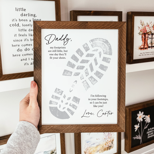 Following In Your Footsteps DIY Footprint Sign