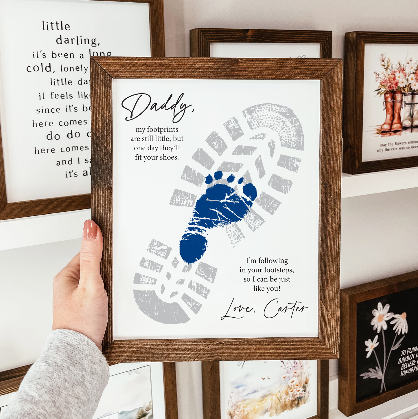 Following In Your Footsteps DIY Footprint Sign