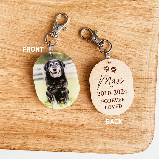 Pet Memorial Photo Keychain | Two Quotes