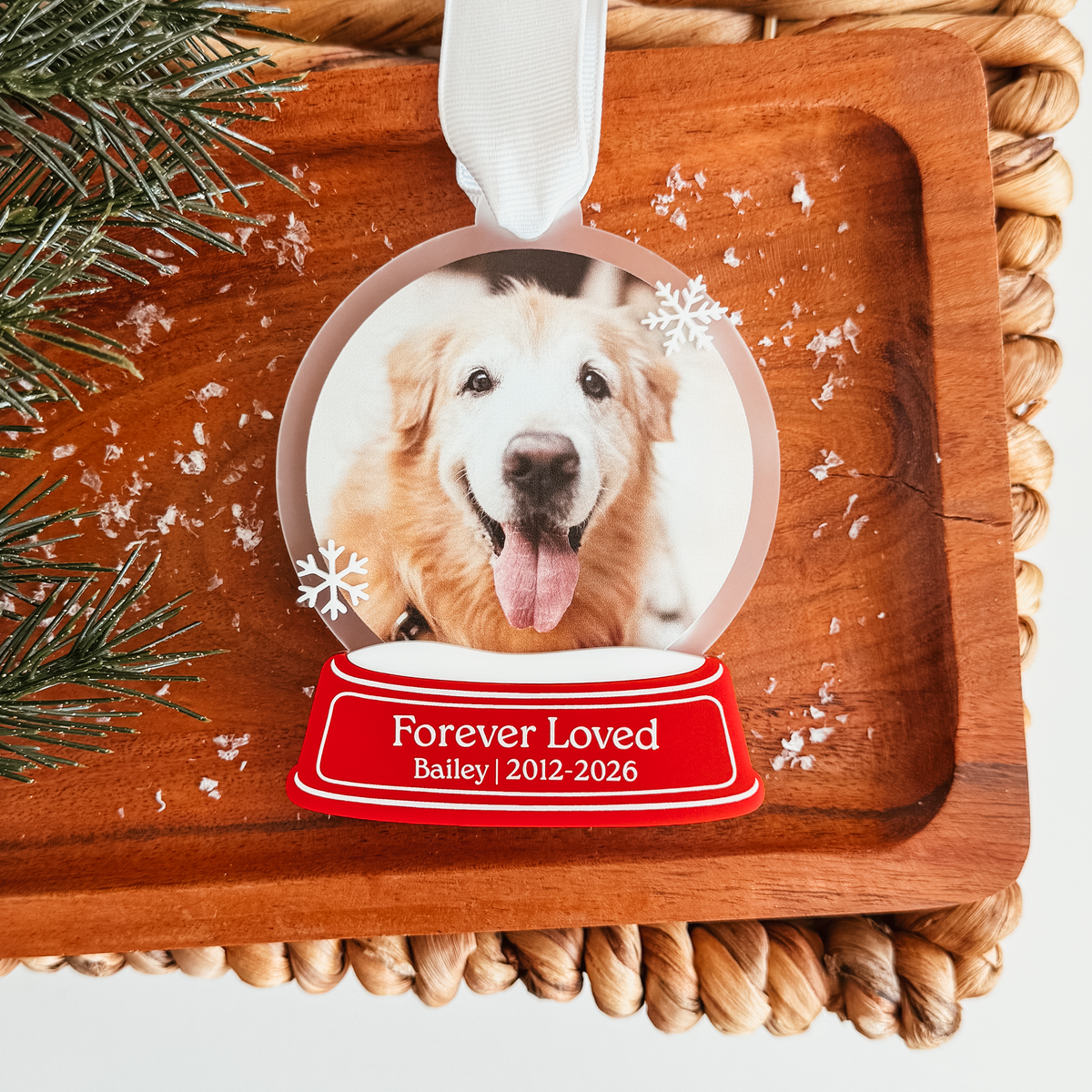 Snow Globe Pet Memorial Christmas Ornament