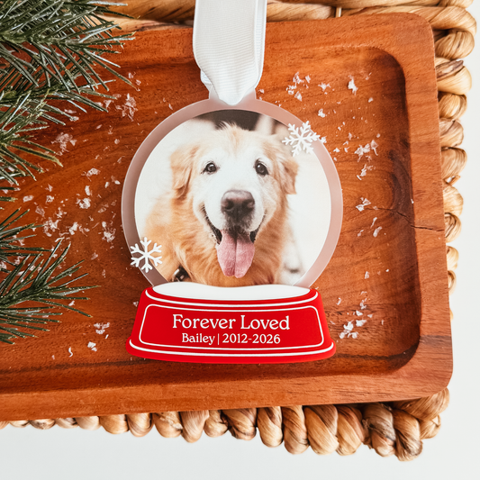 Snow Globe Pet Memorial Christmas Ornament