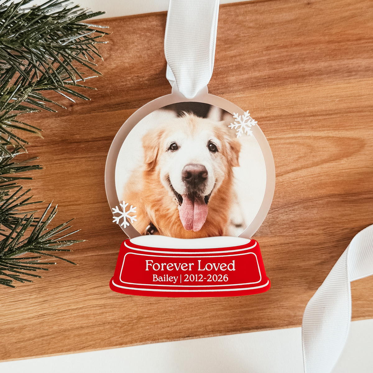 Snow Globe Pet Memorial Christmas Ornament