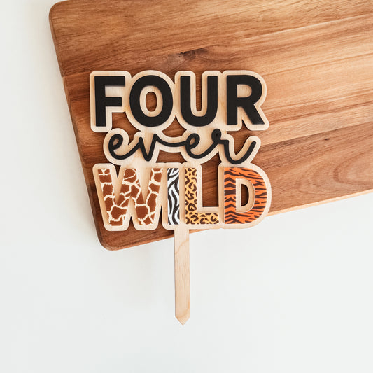 Four Ever Wild Cake Topper