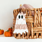 Ghost With Bow Boo Basket Tag