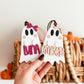 Ghost With Bow Boo Basket Tag