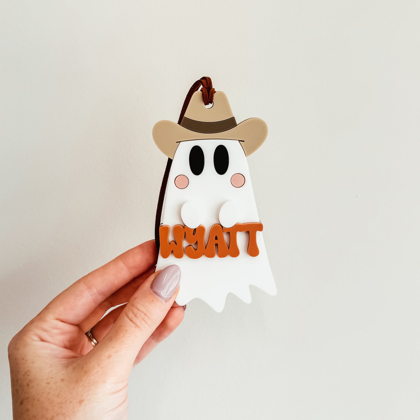 Cowboy Ghost Halloween Boo Basket Tag