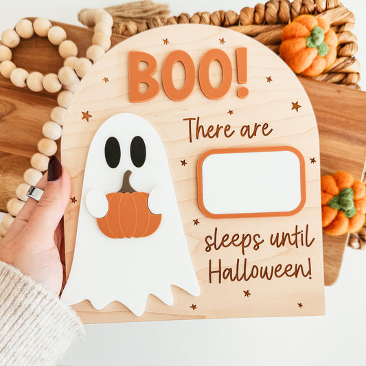 Ghost Halloween Countdown Sign