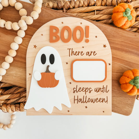 Ghost Halloween Countdown Sign