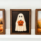 Ghost With Jack-O'-Lantern Vintage Inspired Sign