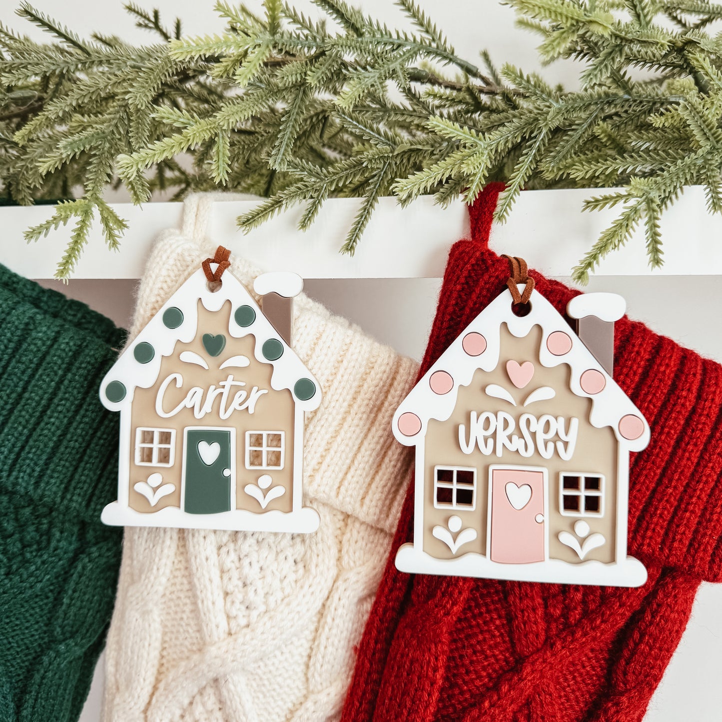 Gingerbread House Stocking Tag Or Ornament