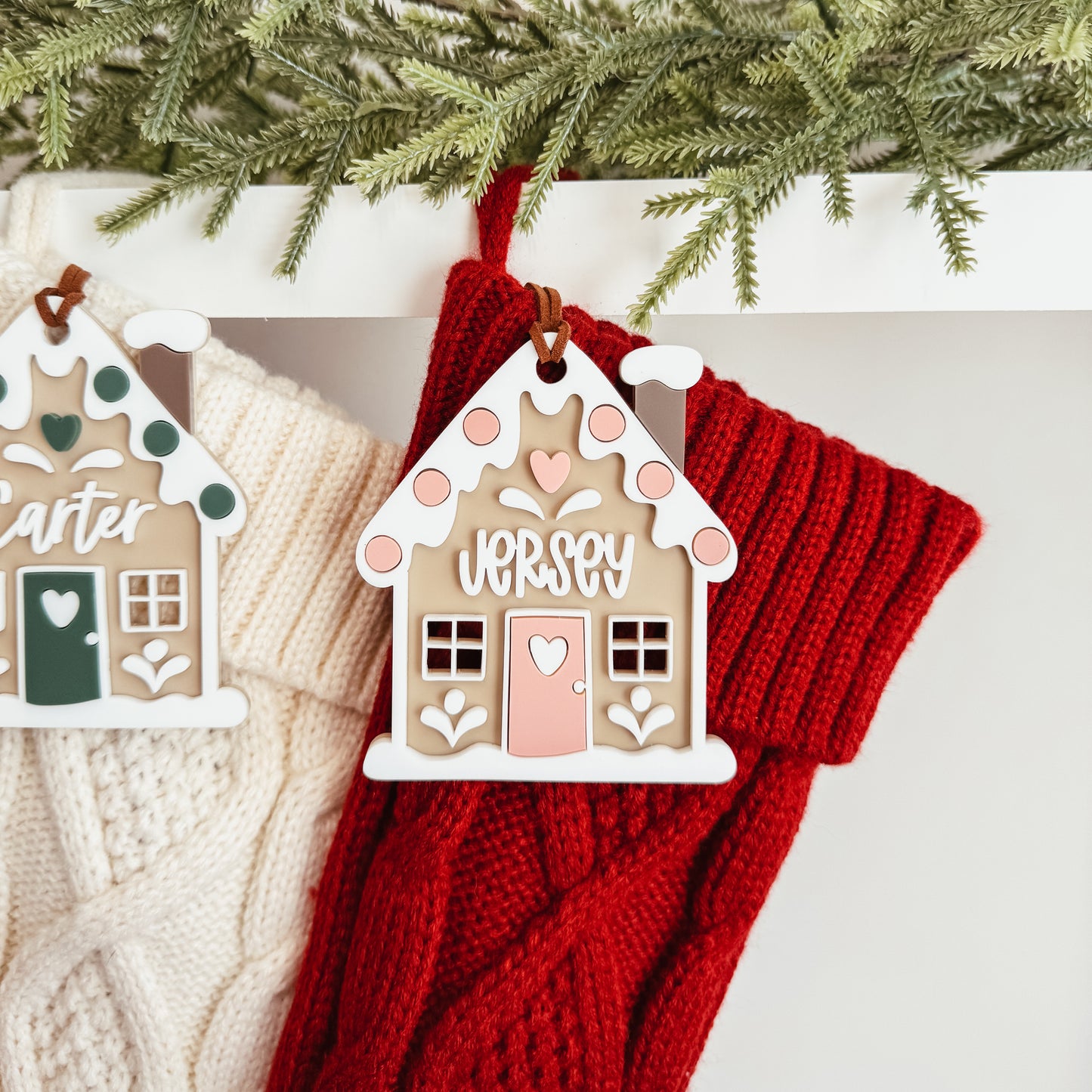 Gingerbread House Stocking Tag Or Ornament