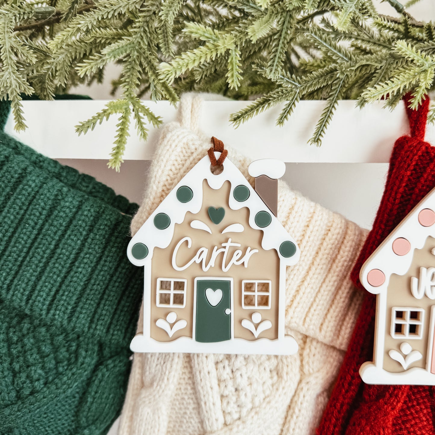 Gingerbread House Stocking Tag Or Ornament