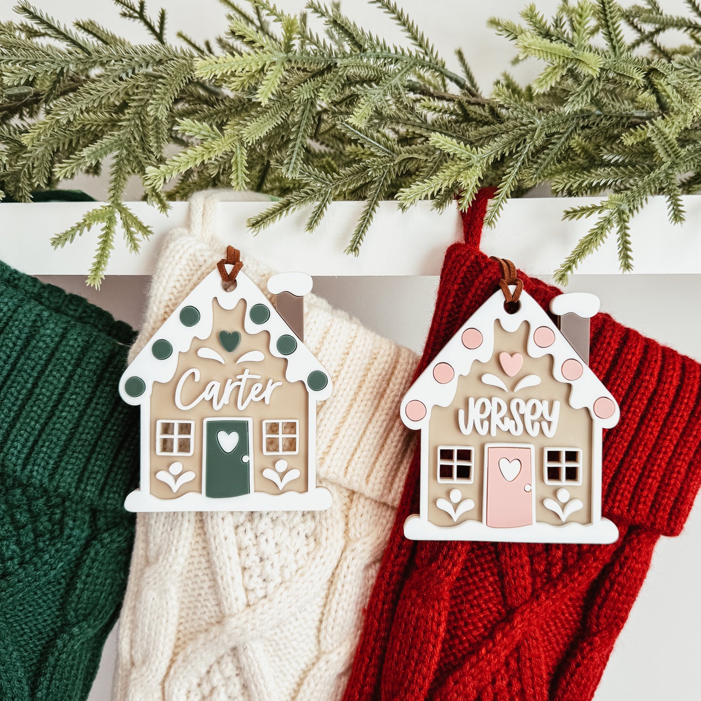 Gingerbread House Stocking Tag Or Ornament