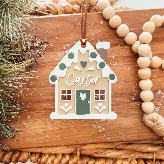 Gingerbread House Stocking Tag Or Ornament