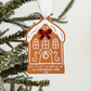 Frosted or Caramel House With Bow New Home Ornament