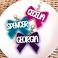3D Jelly Glitter Bow Acrylic Backpack Tag