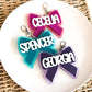 3D Jelly Glitter Bow Acrylic Backpack Tag