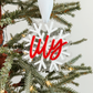 3D Acrylic Snowflake Stocking Tag