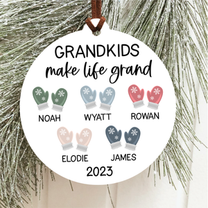 Grandchildren Mitten Christmas Ornament