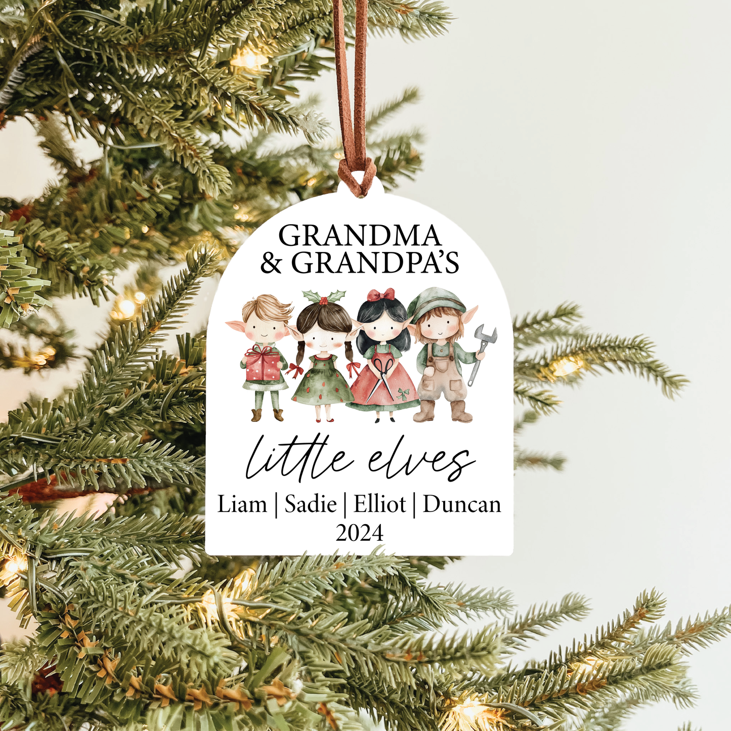 Grandchildren Names Christmas Ornament | Little Elves